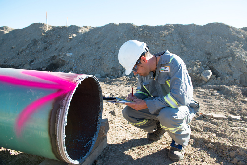 Inspector during pipeline inspection 