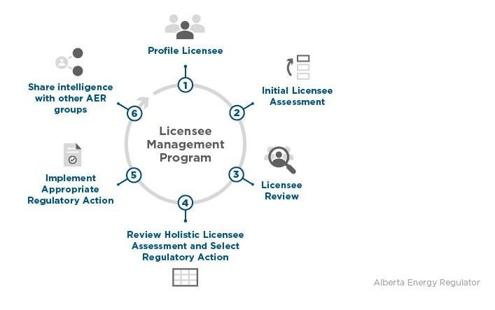 A graphic of the Licensee Management Program lifecycle