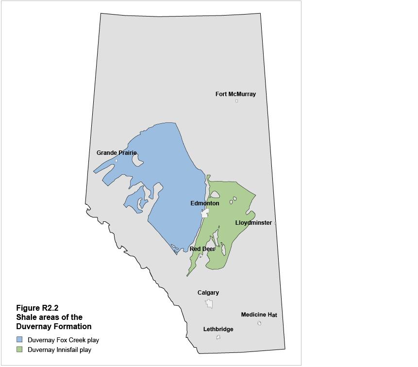 Extent of the Duvernay Formation in Alberta