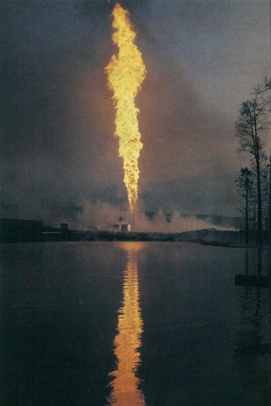 Flames from the Lodgepole sour gas